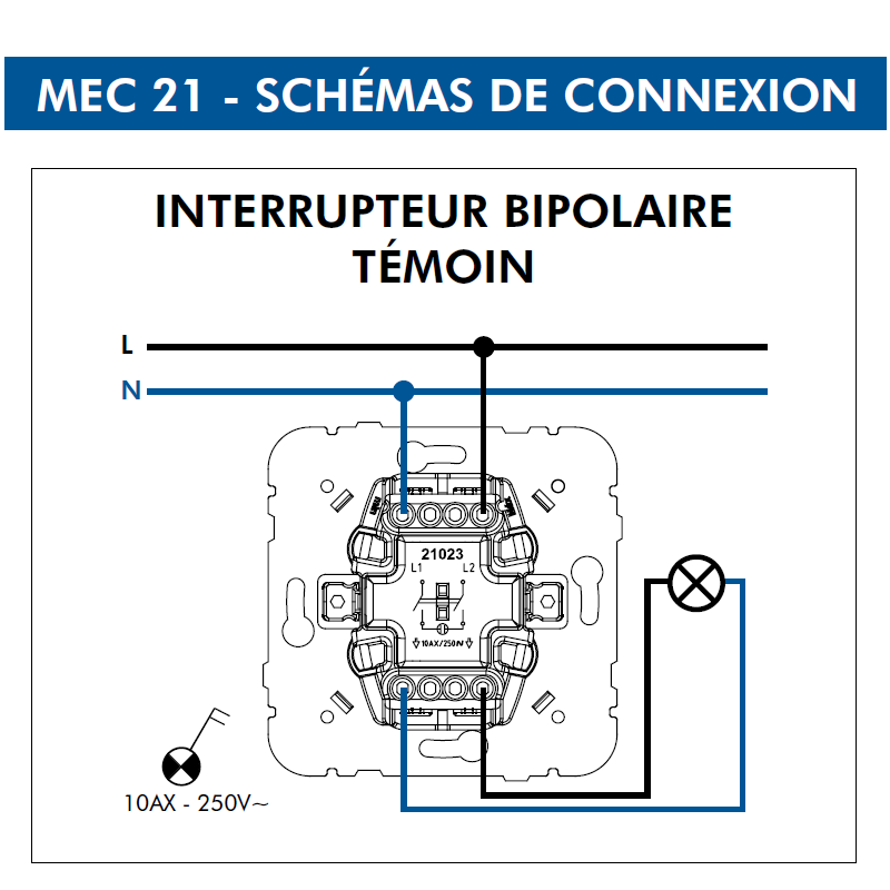 Mécanisme Interrupteur Bipolaire Témoin