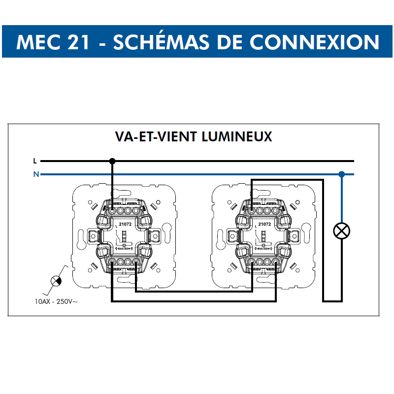 Mécanisme Interrupteur Va-et-Vient Lumineux