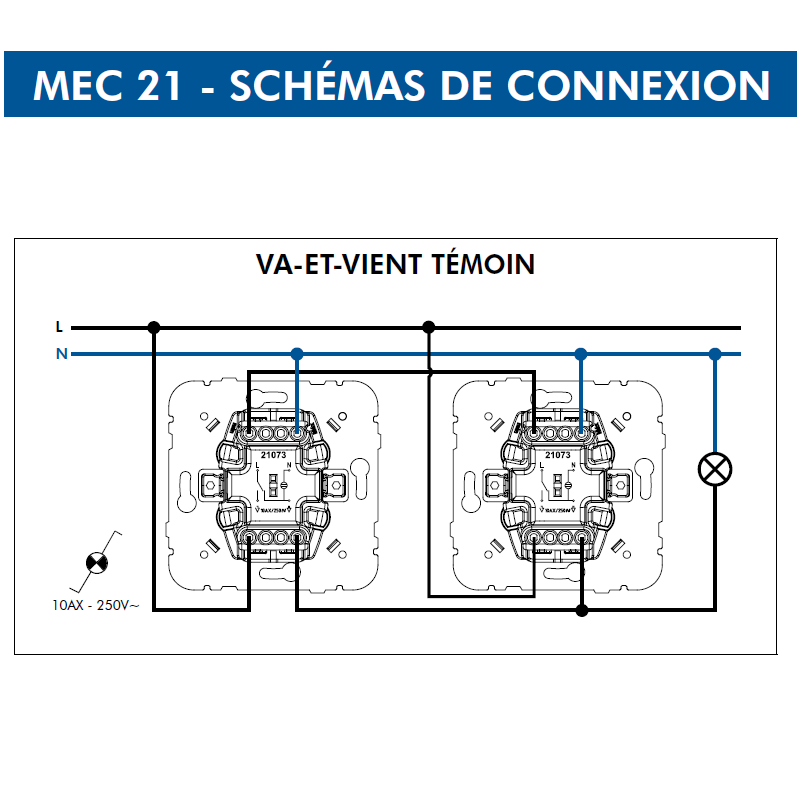 Mécanisme Interrupteur Va-et-Vient Témoin