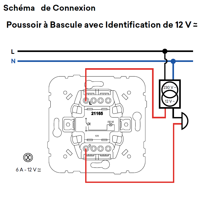Mécanisme de Poussoir à Bascule avec Identification - 12V
