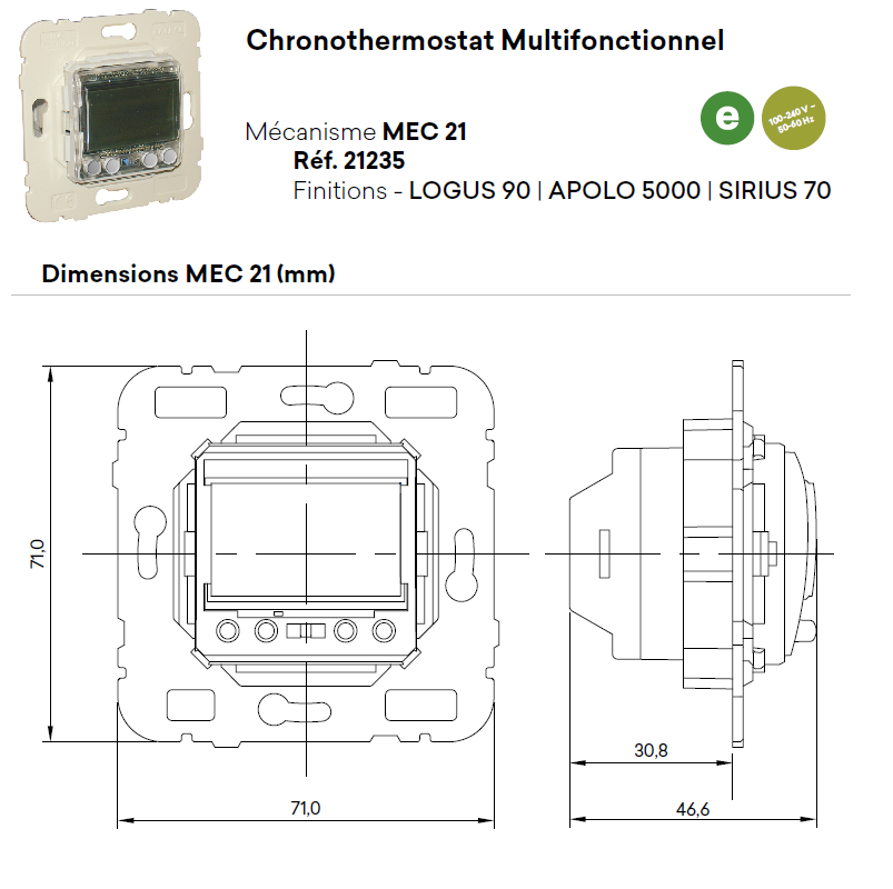 Mécanisme de Chronothermostat Multifonctionnel