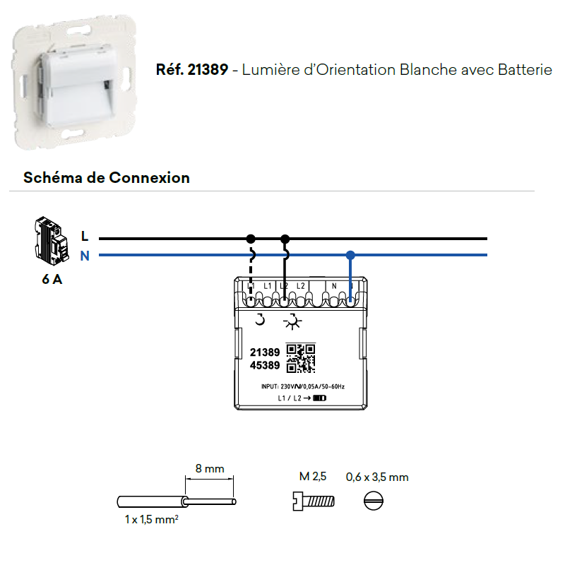 Mécanisme de Lumière d'Orientation avec Batterie