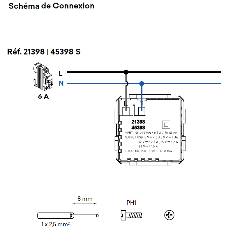 Chargeur USB Type C Power Delivery 65W - 2 Modules