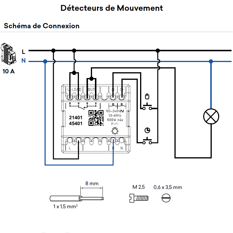 Mécanisme Détecteur de Mouvement - 1000W