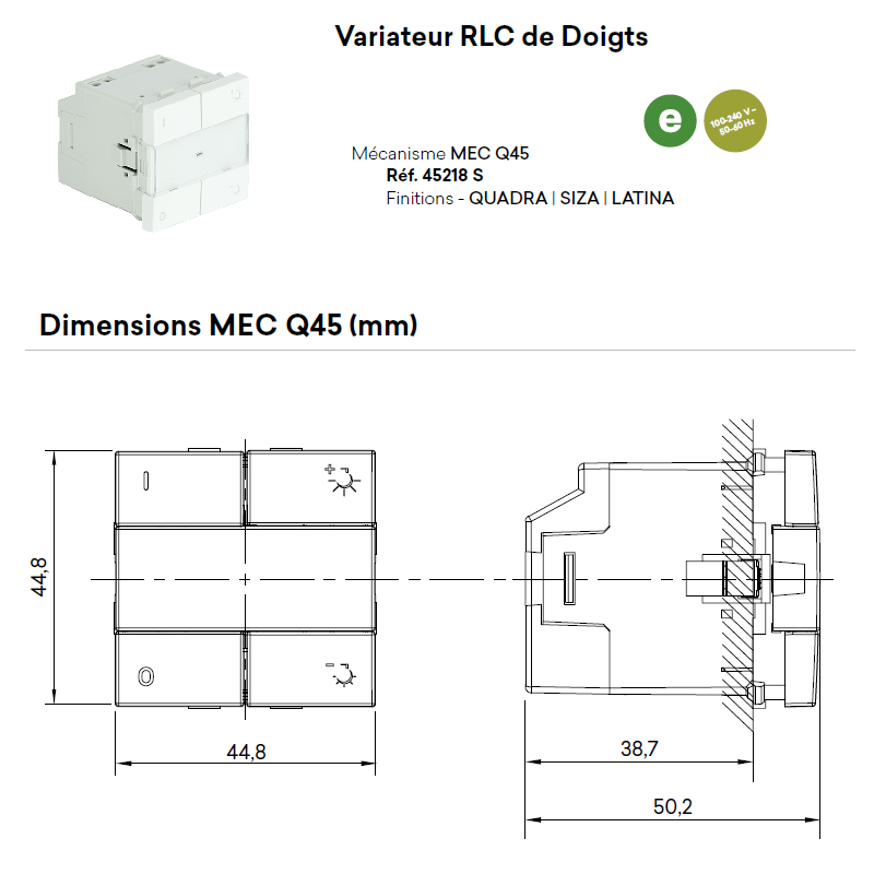 Variateur RLC de Doigts - 2 Modules Quadro 45