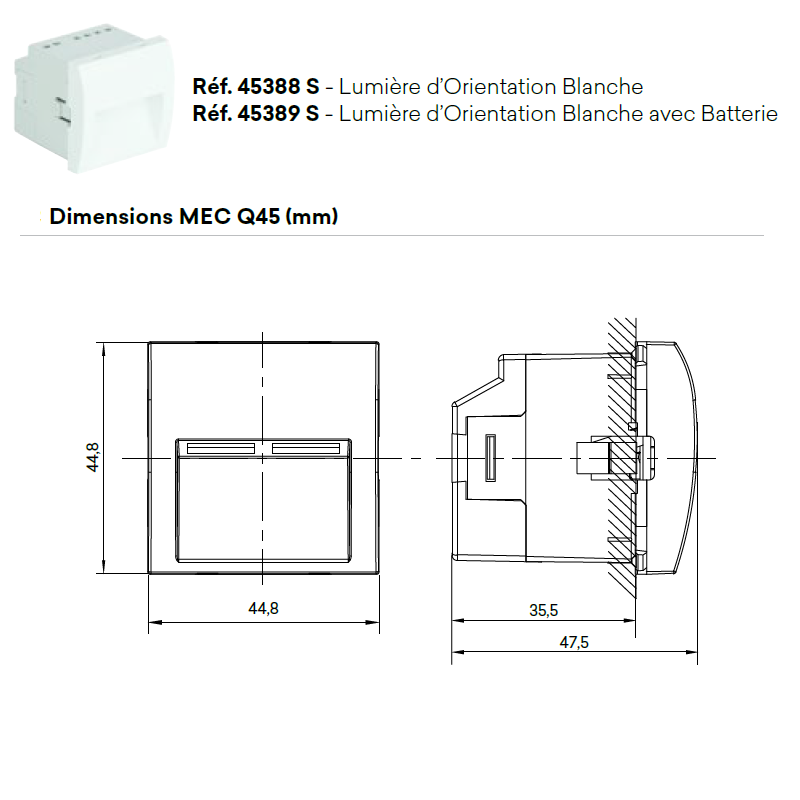 Lumière d'Orientation - 2 Modules Quadro 45