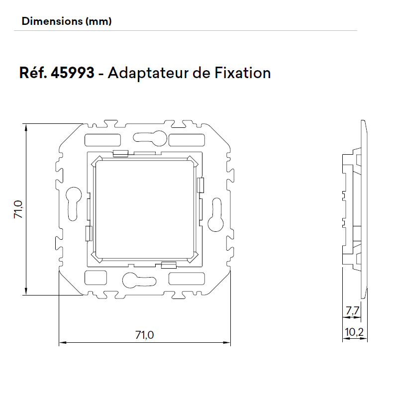 Adaptateur Q45 pour appareillage QUADRA ou SIZA
