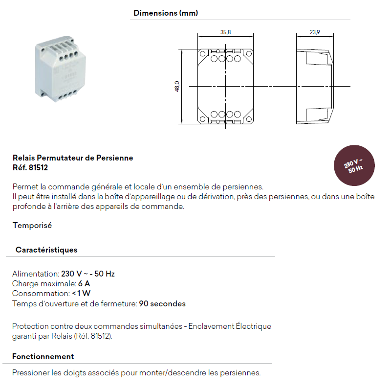 Relais Automatique de Commande de Persiennes