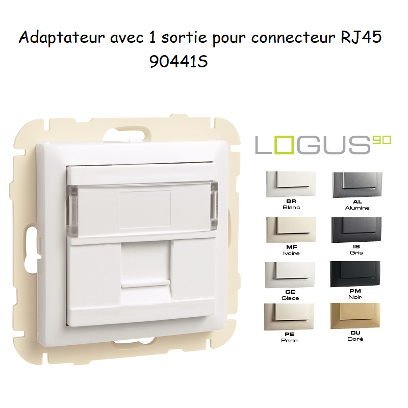 Adaptateur avec Module 1 Sortie pour Connecteur RJ45 - LOGUS 90