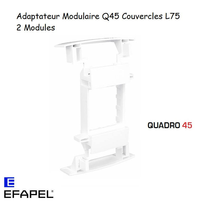 Adaptateur Modulaire Q45 pour Goulottes avec couvercle L75 - 2 Modules