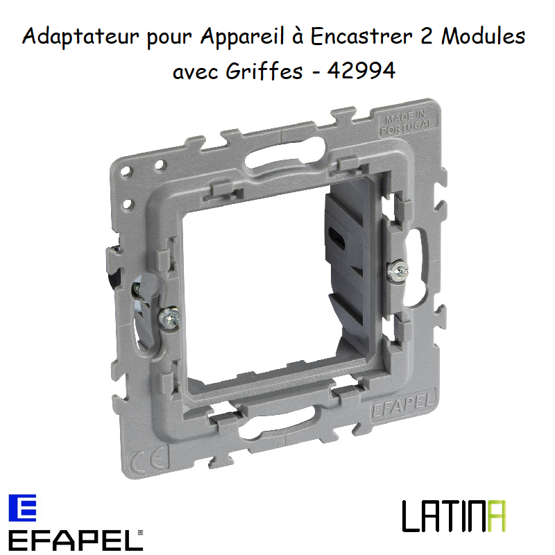 Adaptateur avec griffes pour LATINA Matrice Européenne - 2 Modules