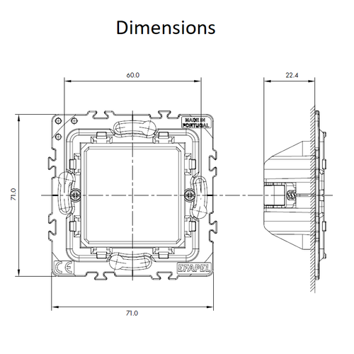 Adaptateur avec griffes pour LATINA Matrice Européenne - 2 Modules