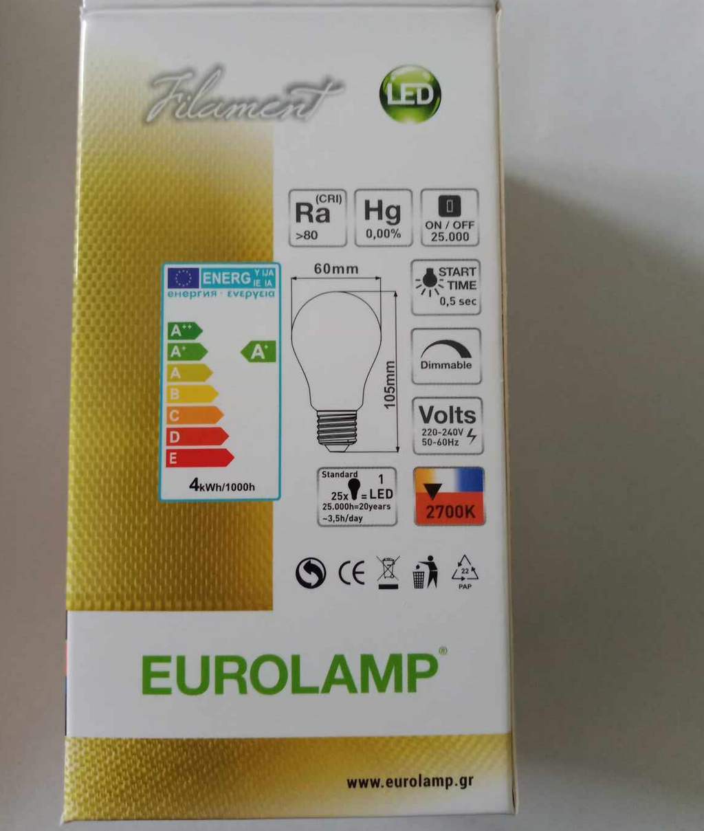 Ampoule LED Filament A60 7W Gradable
