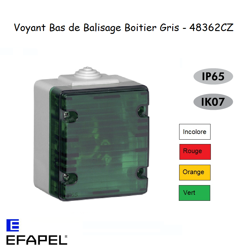 Bas Voyant de Balisage IP65 - Boitier Gris
