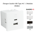 Chargeur Double USB Type A + Type C - 2 Modules