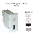 Chargeur USB Type A - 1 Module Quadro 45