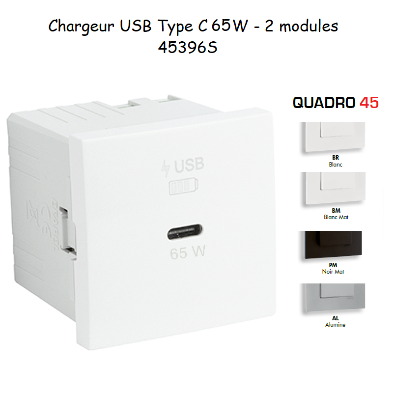 Chargeur USB Type C Power Delivery 65W - 2 Modules