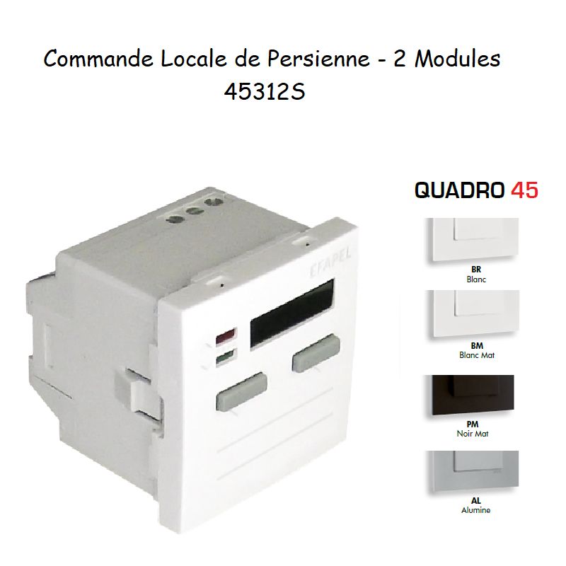 Commande Locale de Persienne avec Capteur IR - 2 Modules Quadro 45