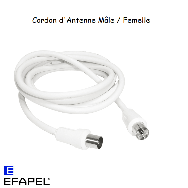 Câble Coaxial d'Antenne Mâle/Femelle