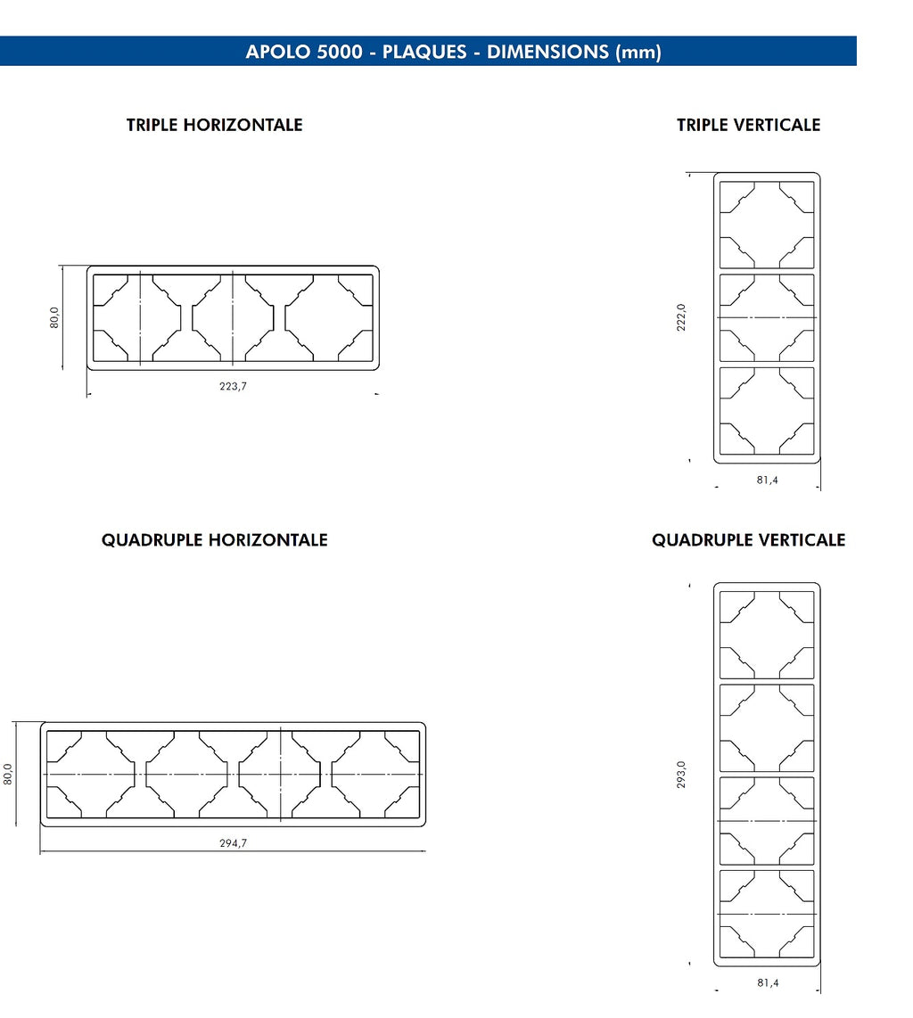 Plaque APOLO 5000 MAT - Blanc MAT