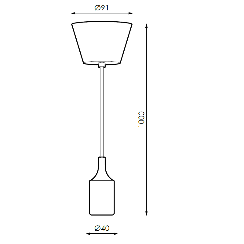 Suspension luminaire plastique Douille E27 - NOIR