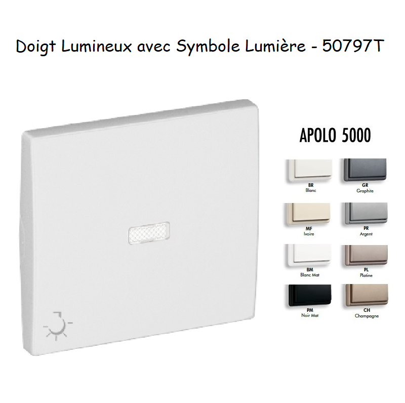 Doigt interrupteur lumineux avec symbole lumière APOLO 5000