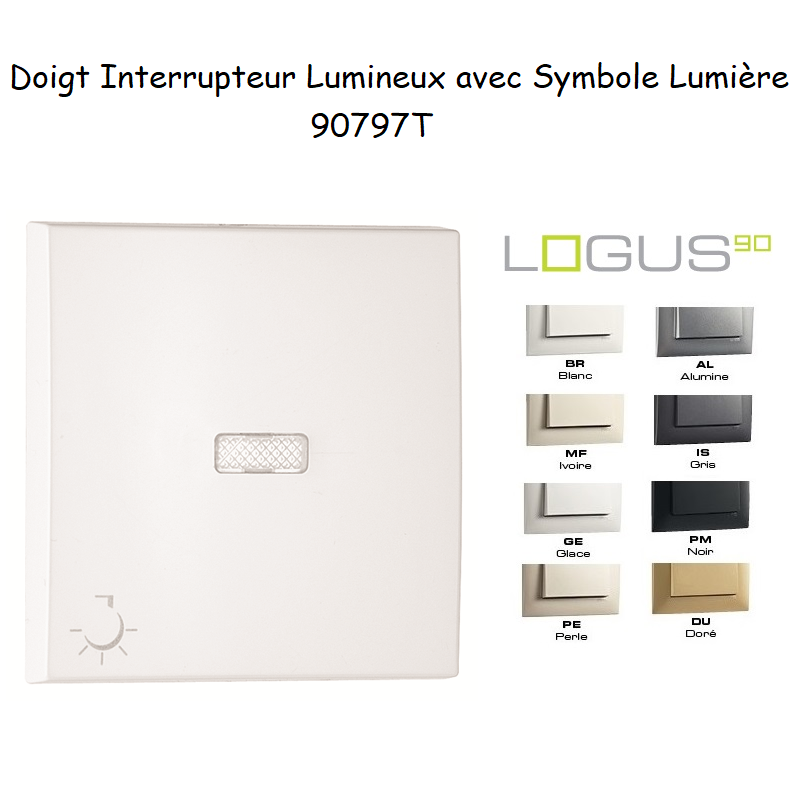 Doigt pour interrupteur lumineux avec symbole lumière LOGUS 90