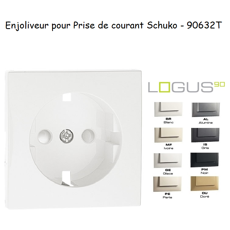 Enjoliveur de Prise de Courant Schuko avec protections - LOGUS90