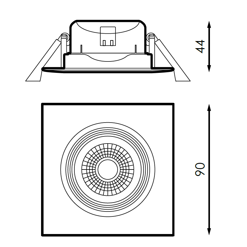 Spot LED Carré Blanc encastrable NAHE SQ - 6,5W - 4000 kelvin