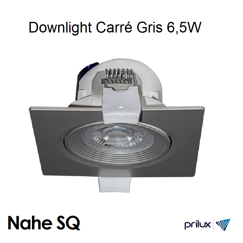 Spot LED Carré Gris encastrable NAHE SQ - 6,5W - 3000 kelvin