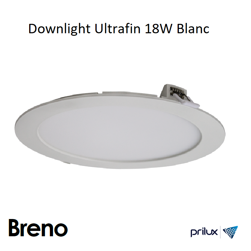 Downlight Ultra Fin BRENO PC - 18W - 3000 kelvin - BLANC