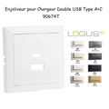 Enjoliveur de Chargeur double USB A+C LOGUS 90