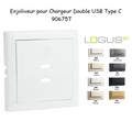 Enjoliveur de chargeur Double USB Type C LOGUS 90