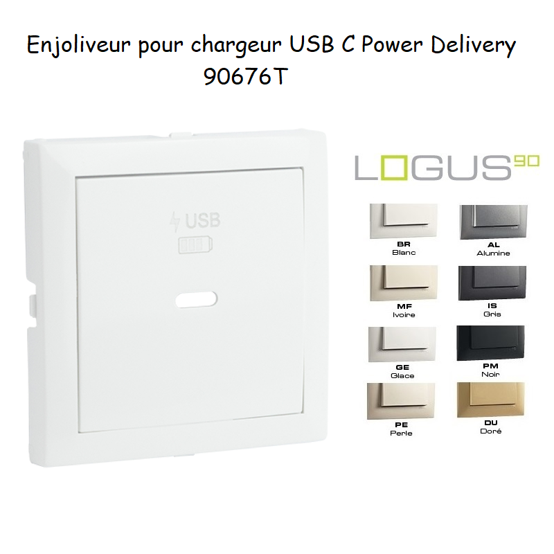 Enjoliveur de chargeur USB C Power Delivery LOGUS 90