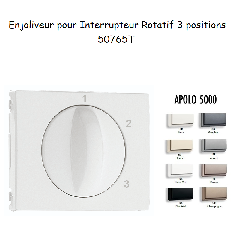 Enjoliveur pour Interrupteur Rotatif 3 positions - APOLO 5000