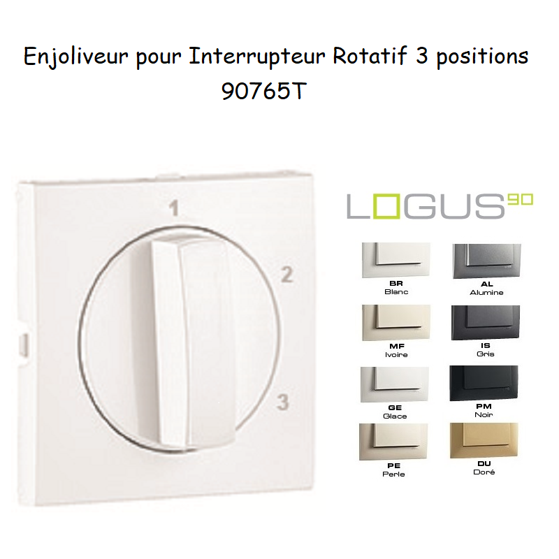 Enjoliveur pour Interrupteur Rotatif 3 positions - LOGUS 90
