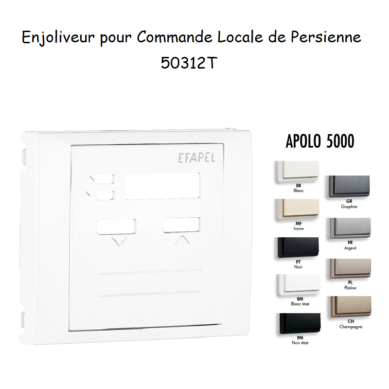 Enjoliveur pour Commande LOCALE de Persienne APOLO5000