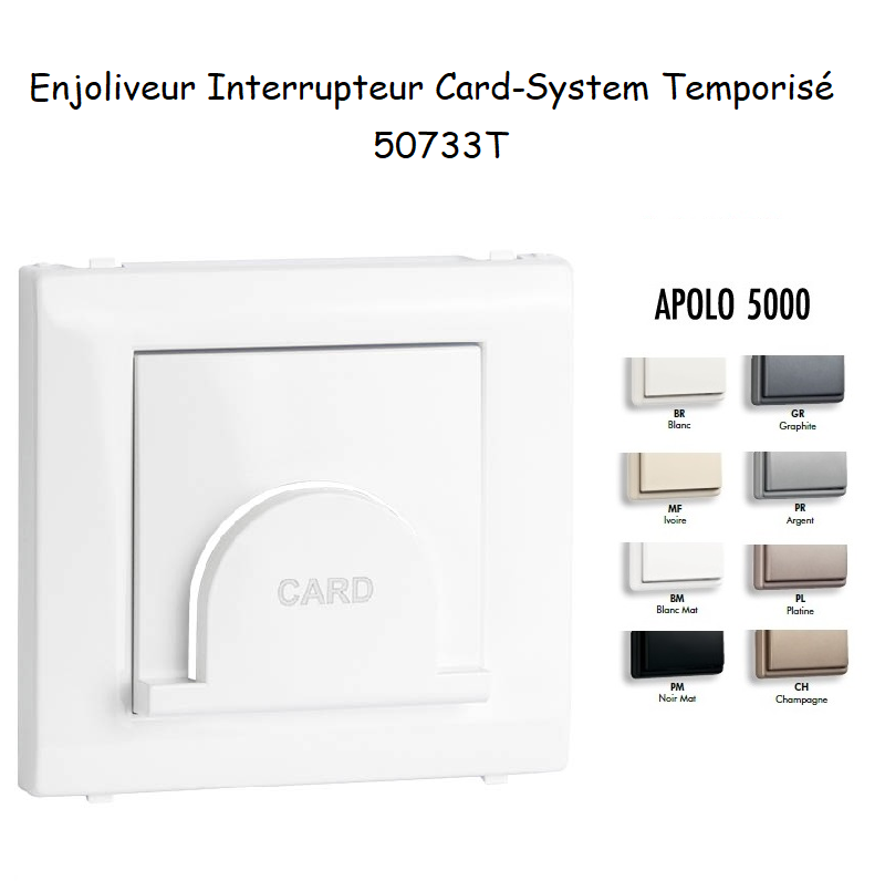 Enjoliveur pour Interrupteur Card System Temporisé - APOLO 5000