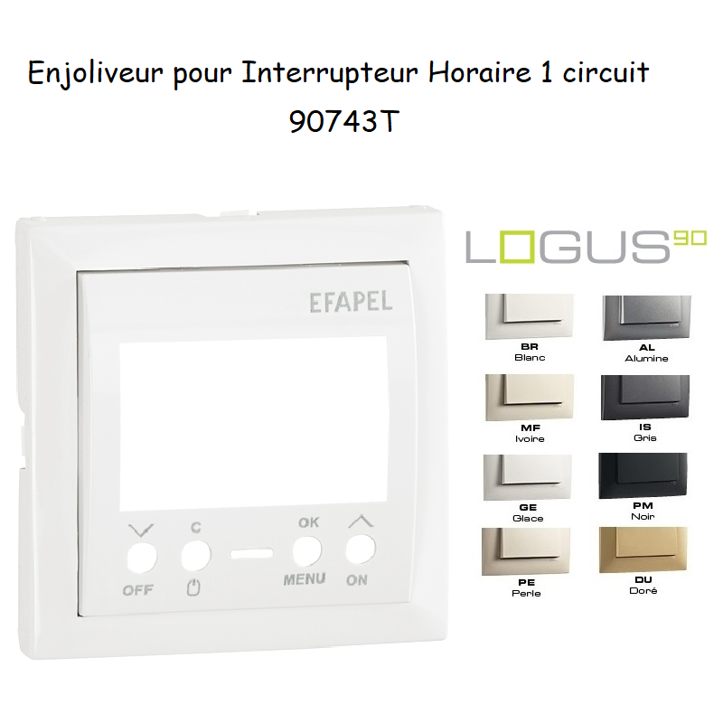 Enjoliveur Interrupteur Horaire Digital 1 circuit - Logus90