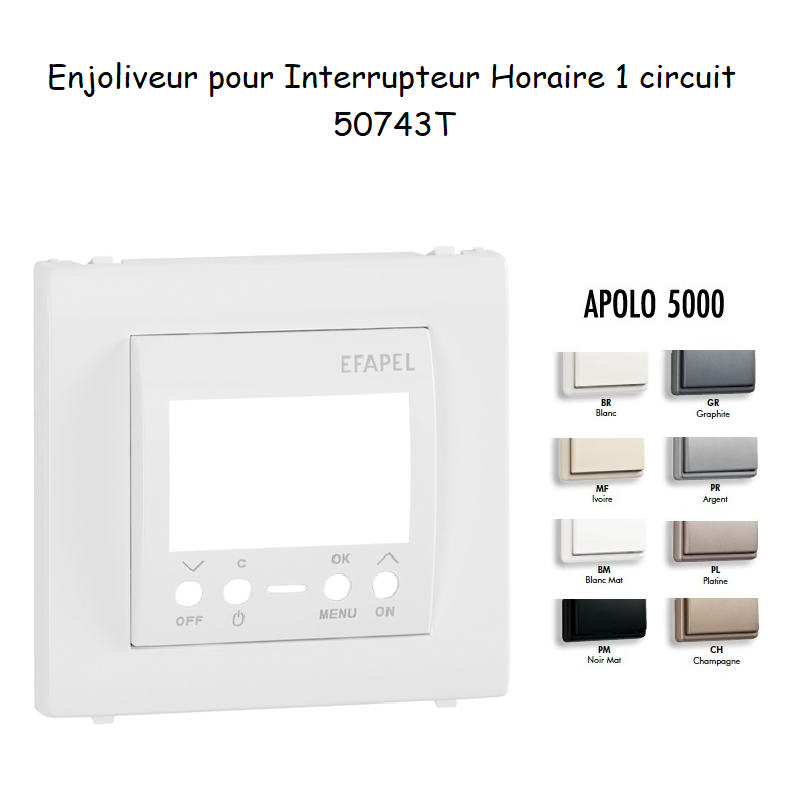 Enjoliveur Interrupteur Horaire Digital 1 circuit - Apolo5000