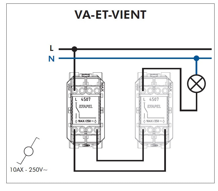 Interrupteur Va-et-Vient Semi Assemblé Quadro45 - 1 Module