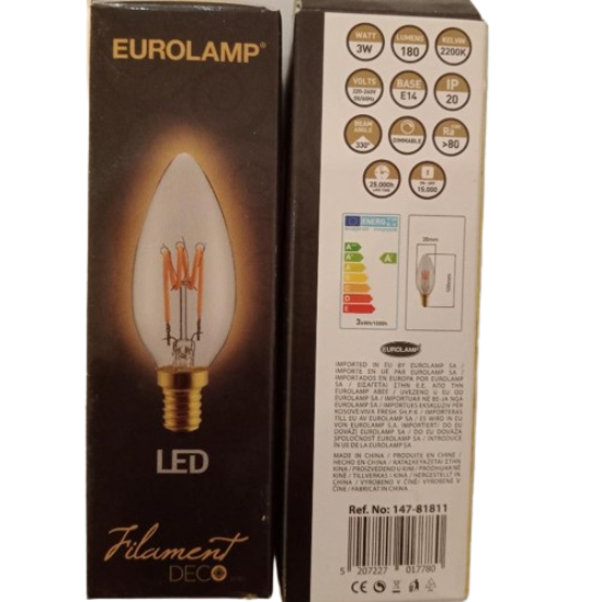 Ampoule LED filament Déco Flamme E14 Claire 3W Gradable