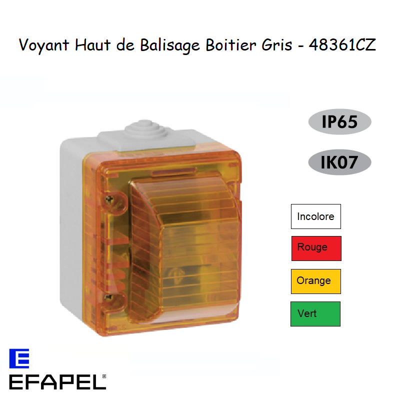 Haut Voyant de Balisage IP65 - Boitier GRIS