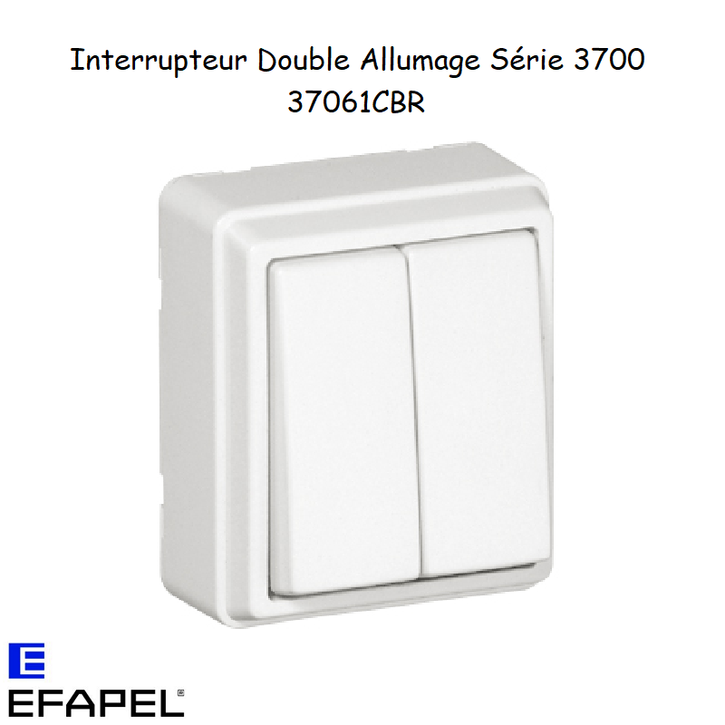 Interrupteur Double Allumage Blanc en saillie