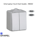 Interrupteur Va-et-Vient Double IP65 Gris ou Blanc