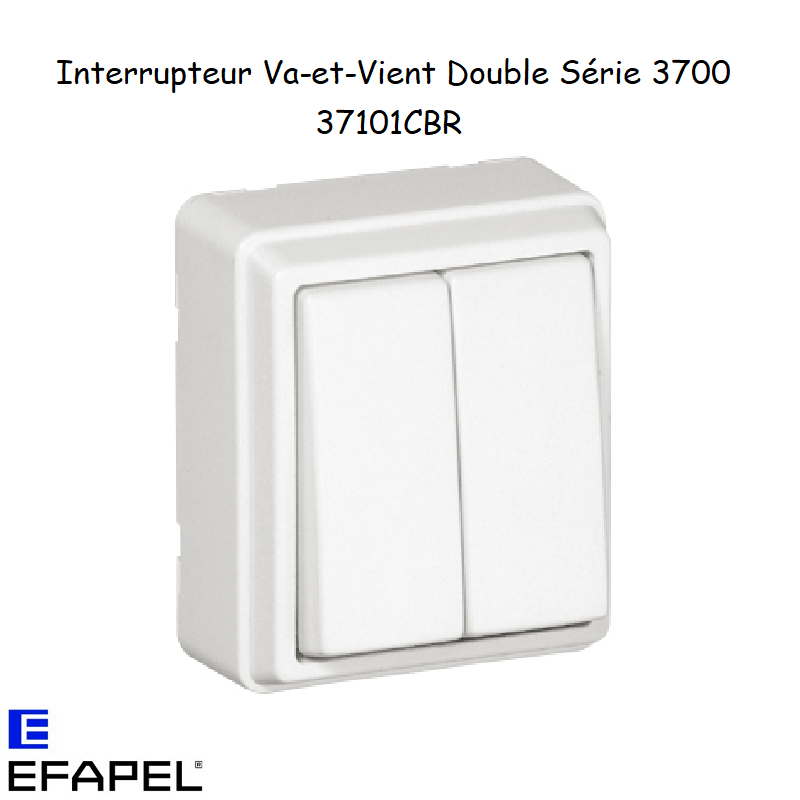 Interrupteur Va-et-Vient Double Blanc en saillie