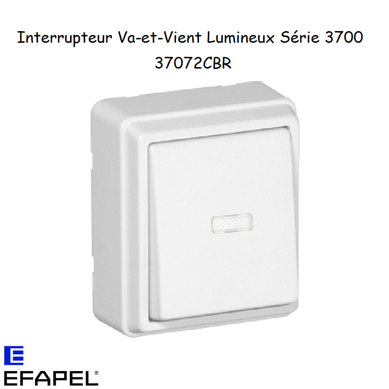 Interrupteur Va-et-Vient Lumineux Blanc en saillie