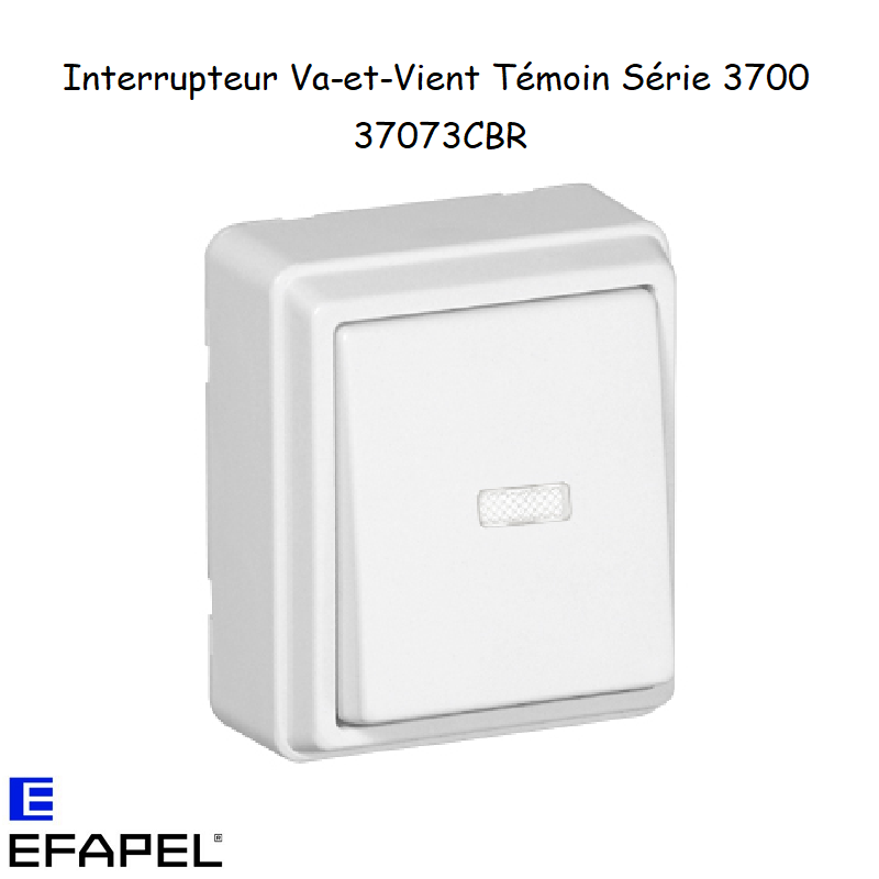 Interrupteur Va-et-Vient Témoin Blanc en saillie