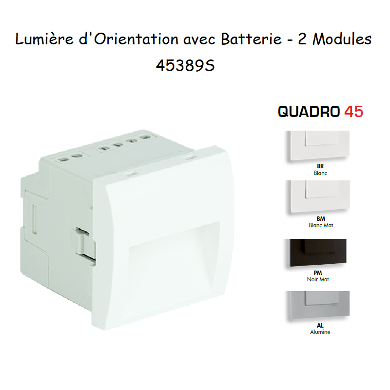Lumière d'Orientation avec Batterie - 2 Modules Quadro 45