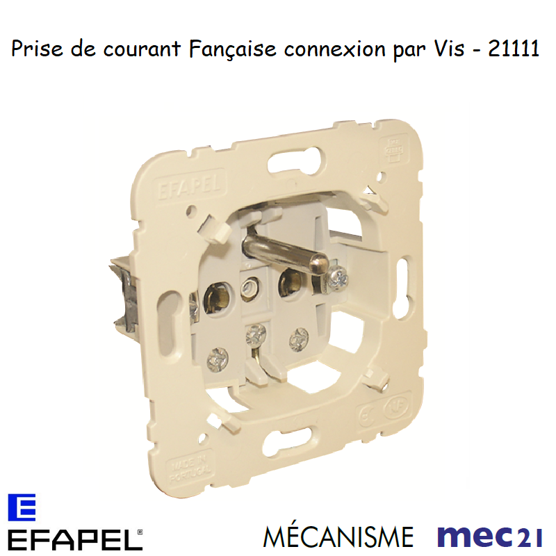 Mécanisme de Prise de courant Française - Connexion par Vis